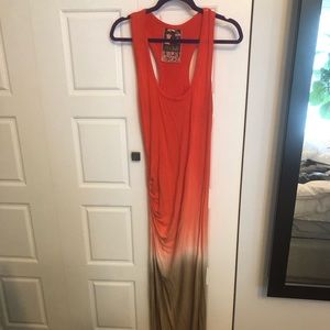 Young Fabulous & broke Orange maxi dress size medium